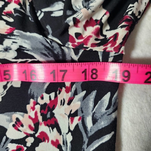 White House black market top blouse floral long sleeve sz S - Picture 8 of 9